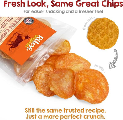 Riley's Waffles Chicken Chips for Dogs - USA Sourced 100% Chicken Breast - Dehydrated and Lean Jerky Treats - Single Ingredient Dog Treat - 16oz