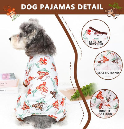 Dog Pajamas Spring Summer Dog Clothes for Small Medium Dogs Girl Boy Cute Soft Puppy Pjs Clothes Doggie Onesies Cat Pet Jammies Outfit (Brown,2XL)