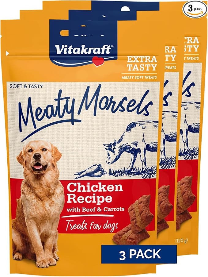 Meaty Morsels Dog Treat, Chicken with Beef and Carrots, 12.6oz Value Pack