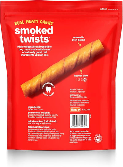 Oinkies Porkalicious Smoked Pig Skin Twists Dog Treats, 40 Count
