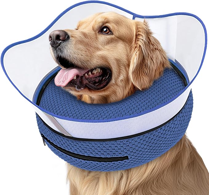 Raised Inflatable Dog Cone Alternative Collars for After Surgery, Dog Donut Collar After Surgery, Soft Pet Cone for Small Medium Large Dogs to Stop Licking