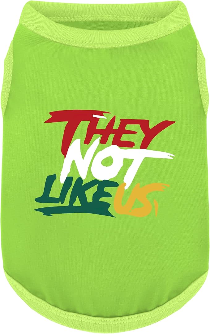 Comfortable Polyester-Cotton Dog Shirt –with 'They NOT Like US', Perfect for Small & Medium Dogs, Soft & Stylish Pet Apparel for Everyday Wear.Green M