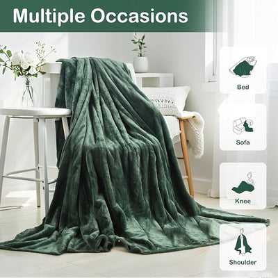 Eydna Electric Heated Blanket Queen Size 84"x90", Soft Plush Microplush for Bed, Dual Controllers & Heating Zones, 10Hs Auto Off & 4 Heating Levels, Machine Washable, Gifts for Womens-Sage Green