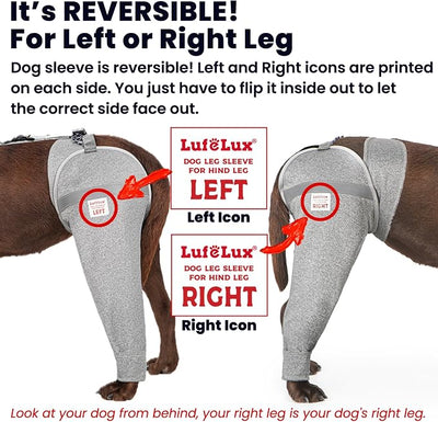 Dog Leg Sleeve for Stop Licking & Post-Surgery Recovery | Protects Injured Rear Legs from Excessive Licking & Scratching | Cone Alternative with Breathable Fabric | Easy to Use (Grey, Medium)
