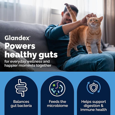 Vetnique Glandex Cat Probiotic Powder, Daily Probiotics for Cats & Kittens with 5 Strains, Prebiotics & Digestive Enzyme for Cat Gut, Immune Health & Sensitive Stomach (4oz, Probiotic Powder - Tuna)