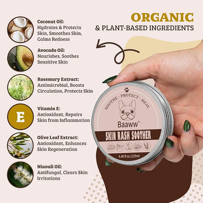 Dog Skin Irritation Treatment Cream 125ml | Hot Spot Soother, Anti-Itch Lotion, Allergy Relief, All-Natural Rash Cream, Dry Itchy Coat Relief