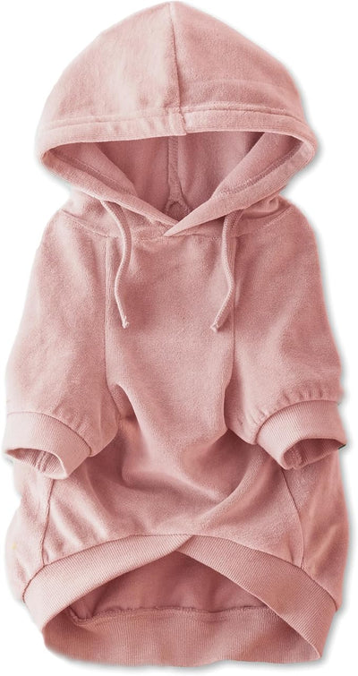 Pet Passion Cooper II Organic Cotton Velour Dog Hoodie Pet Coat for Small, Medium and Large Dogs, Pink, X-Small