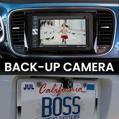 BOSS Audio Systems BCP62-RC Car Stereo - Apple CarPlay, Double Din, 6.2 Inch Capacitive Touchscreen, Bluetooth, No CD DVD Player, AM/FM Radio Receiver, Backup Camera
