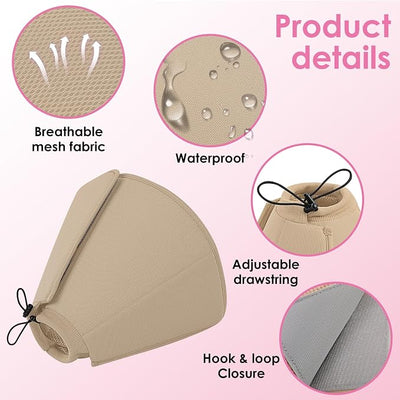 AOFITEE Soft Dog Cone Collar, Adjustable Cone for Dogs to Stop Licking, Dog Cones for Small Medium Large Dogs, Breathable Elizabethan Collar Wound Healing After Surgery(Khaki,S)
