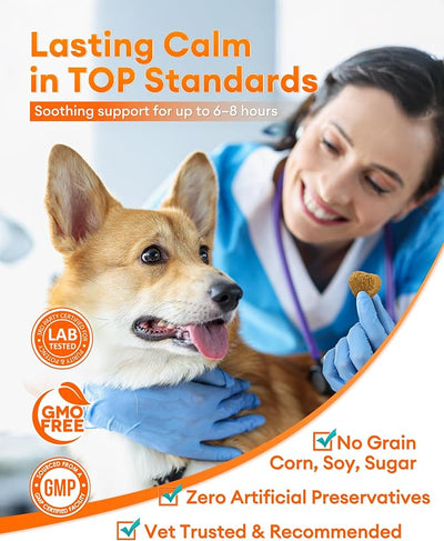 Calming Chews for Dogs 150ct - Anxiety Relief Support & Relaxation for Everyday Stress - Dog Soft Chews with Melatonin - Sleep Aid for Dogs (Peanut Butter Flavor)