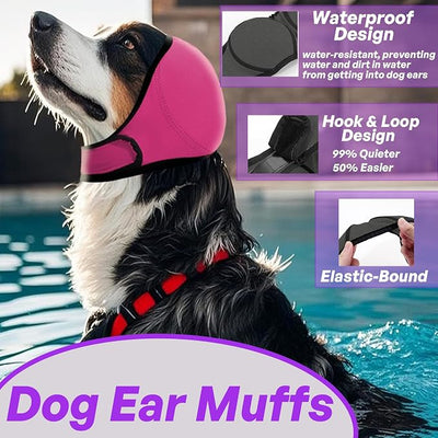 Dog Calming Hoodie Anxiety Relieve, Dog Ear Muffs Noise Cancelling, Firework, Bathing, Ear Wrap, Quiet Head Cover Sleeves Ear Covers for Bath, Thunderstorms, Grey, S