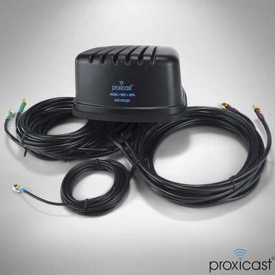 Proxicast 5-in-1 Pro-Grade Low-Profile 2x2 MIMO 4G/5G + Wi-Fi + GPS Screw Mount Combination Vehicle Antenna Compatible with Cradlepoint, Digi, Peplink and Other Modems/Routers (Gibraltar ANT-510-221)