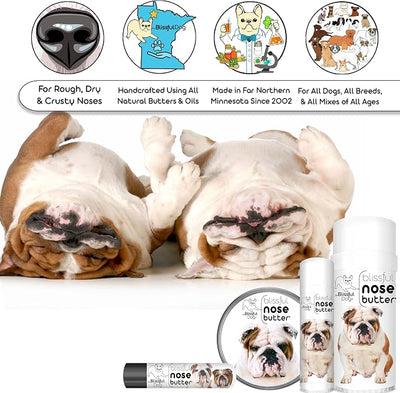 The Blissful Dog Bulldog Nose Butter, Versatile Dog Nose Balm for Dry Nose, Handcrafted Nose Moisturizer, Easy-to-Apply Dog Essentials, Unscented, 16 oz.