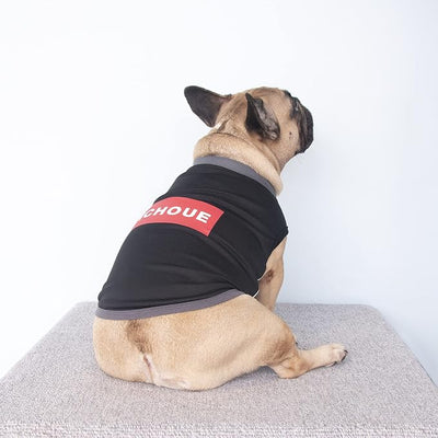 iChoue 2pcs French Bulldog Summer Cooling Shirt for Dogs UV Sun Protection Vest Sleeveless Breathable Tank Top English Pug Black Red Grey - Medium