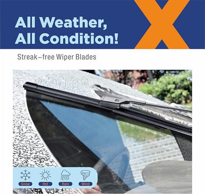 ICEXSNOW® Silicone Windshield Wiper Blades Replacement for 2018-2022 Ford EcoSport (Pack of 3) Automotive Replacement Windshield Wiper Blades,OEM Original Replacement 26"+24"+11"(A283H)