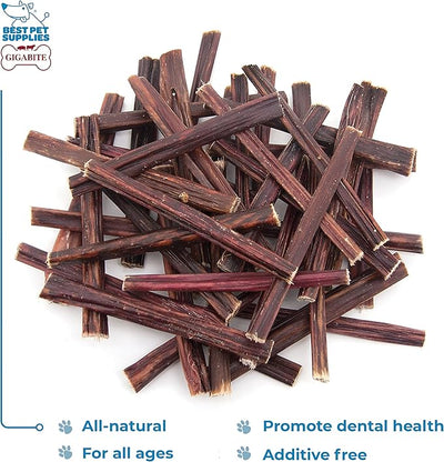 GigaBite Beef Esophagus Dog Treats - Natural Gullet Sticks for Dogs, High Protein Single Ingredient Dog Chews, Rawhide Free Dental Dog Treats for All Dog Breeds - Sticks (6 Inch), Pack of 50