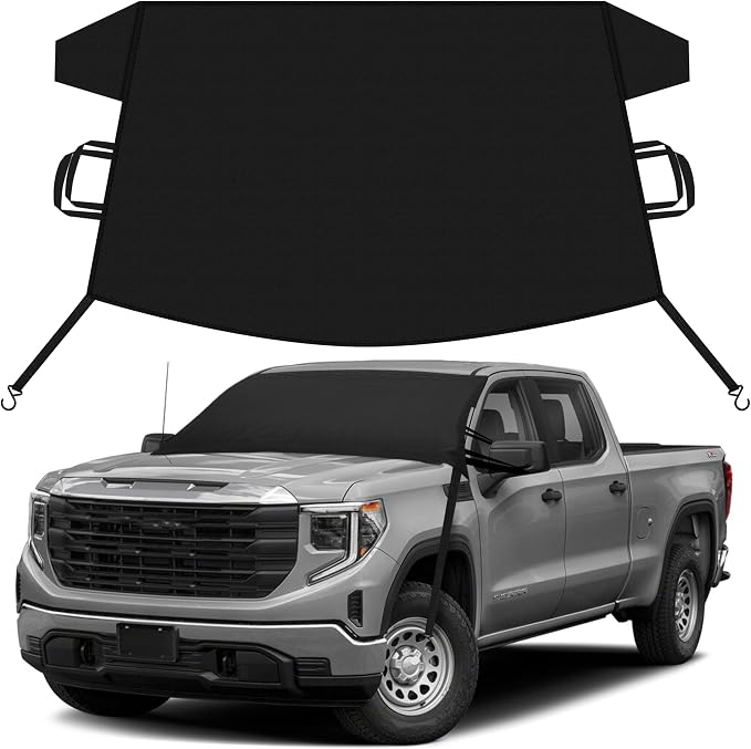 EcoNour Car Snow Cover Compatible for Toyota Sierra | Windshield Cover for Ice and Snow with S-Hook Straps | Heavy-Duty 600D Oxford Winter Car Cover, Waterproof & Anti-Slip
