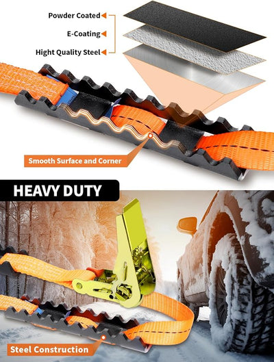 Tire Traction Straps Metal Gripper Traction Device for Anti Skid Emergency Tire Straps to Get Unstuck from Snow, Mud, Ice & Sand, fit for Cars & Small SUVs ATV UTV etc (Car/Small SUV-38 INCH)