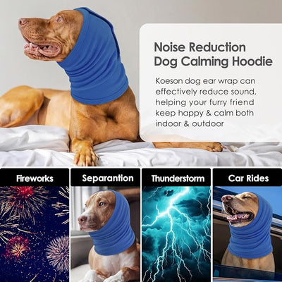 KOESON Dog Ear Wraps with Adjustable Hook & Loop, Soft No Shake Ear Wrap for Dogs Hematoma, Breathable Dog Ear Cover for Noise Protecion, Small Doggie Calming Hoodie for Thunder, Firework, Separation