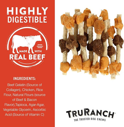 TRURANCH 5" BBQ Collagen Skewers - Collagen Dog Chews - Long Lasting Healthy Joint Support - Rawhide Alternative - Skin & Coat Health, Value Pack, 12 Bags, 225 Count