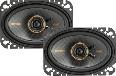 KICKER 51KSC4604 KS-Series 4x6 Coaxial Speakers with .5" tweeters, 4-Ohm, Pair