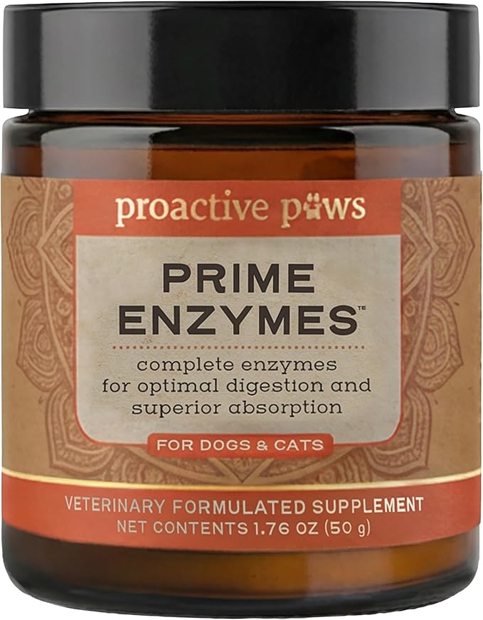 Prime Enzymes – Digestive Enzyme Supplement for Dogs and Cats with Taurine, Papaya & Pineapple for Digestive Support and Nutrient Absorption
