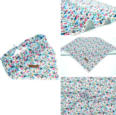 Lionheart Glory Floral Dog Bandana for Spring Summer - 1 Pack Washable Soft Scarf, Square Adjustable for Small Dogs