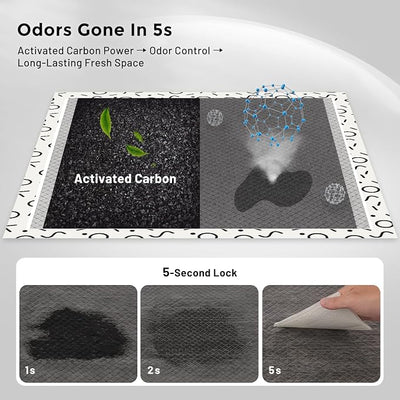 ZOMISIA Charcoal Puppy Pee Pads for Dogs, 22"x22" 50 Counts + 1 Extra Health Monitoring Pad - Disposable Dog Potty Training Pads, Odor-Control, Super Absorbent & Leak-Proof