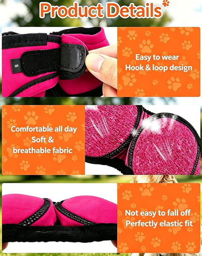 LHP Dog Ear Muffs Noise Cancelling, Calming Ear Cover Protection for Anxiety Relief, Thunder, Fireworks, Ear Wraps for Dog Travel and Grooming, Hematoma Prevention (Hot Pink, M)