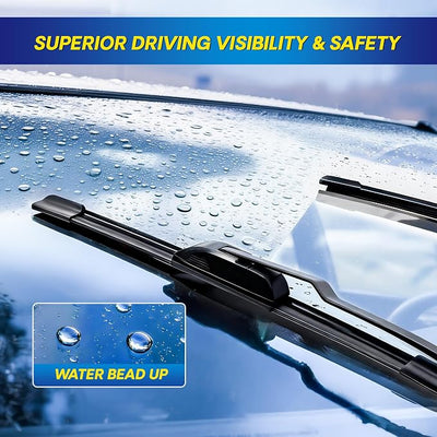 5 PLUS Silicone Windshield Wipers Replacement for 2019-2011 Ford Fiesta Wiper Blades(3 PCS),Water Repellent Automotive Replacement Windshield Wiper Blades for My Car -26"/15"/12"