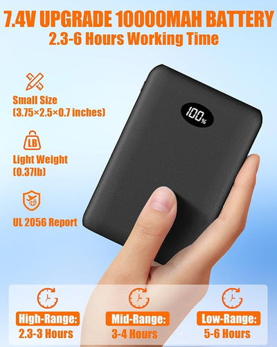 Kids Heated Blanket Battery Powered - 52x43 in Portable Wireless Cordless Throw Electric Rechargeable Heating Blanket, Upgraded 7.4V Battery Pack Heating Element (Black)