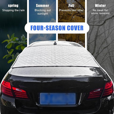 Dickno Car Rear Windshield Cover, Magnetic Auto Rear Windscreen Snow Ice Cover, 4 Layers All-Weather Ice Frost Snow Protector, Automotive Winter Accessories for Most Vehicles