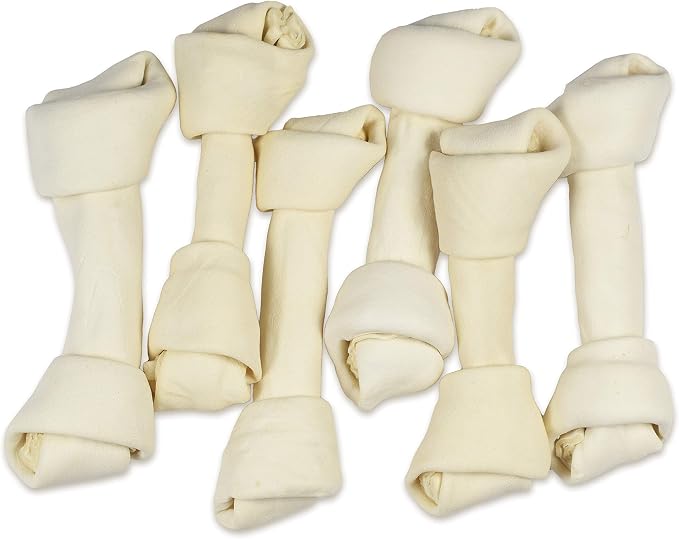 5 Pack - 8-9 Inch Large Rawhide Dog Chew Bones - Made from Grass Fed Brazilian - Great for Dental & Oral Care for Aggressive Chewers Large Dogs (5 Pack)