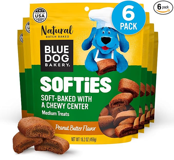 Natural Dog Treats, Softies, Peanut Butter Flavor, 16.2oz Bag, 6 Bags