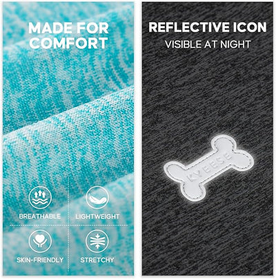 KYEESE 2 Pack Dog Shirts Quick Dry Soft Stretchy Sun Protection Pet T-Shirts with Reflective Label Tank Top Sleeveless Vest Dog Clothes for Medium Large Dogs, XX-Large, Grey+Blue