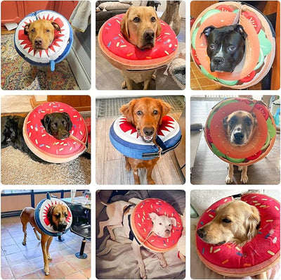 BEAUTYZOO Dog Cone Alternative After Surgery for Large Medium Small Dogs, Soft Inflatable Cone Collar for Dogs Cats, Dog Neck Donut E Collar Dogs Recovery Collar to Stop Licking, Chocolate Brown, XL