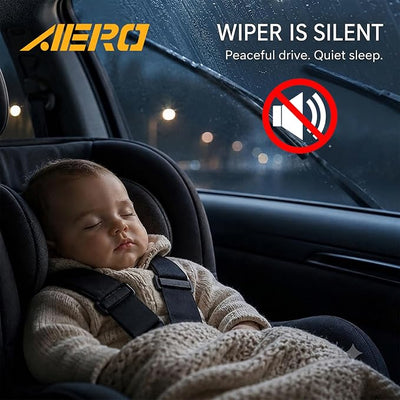 AERO Wipers OEM Replacement for Honda Prelude 1992-1996, 22"+19" Front, All-Season Windshield Wiper Blades with Extra Squeegee Refills + 1-Year Warranty (Set of 2)