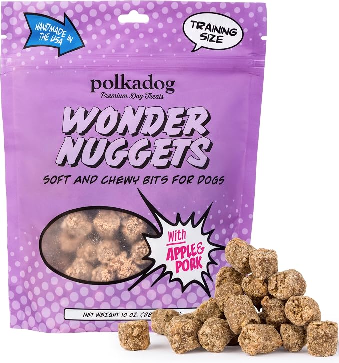 Wonder Nuggets Soft & Chewy Dog Treats - Pork & Apple, All Natural, Limited Ingredient, Premium Training Treats for All Breeds, Great for Allergies, Made in USA - 10oz