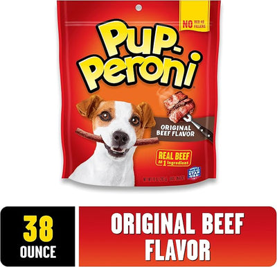 Pup-Peroni Dog Treats, Original Beef Flavor, 38 Ounce, Made with Real Beef (Pack of 2)