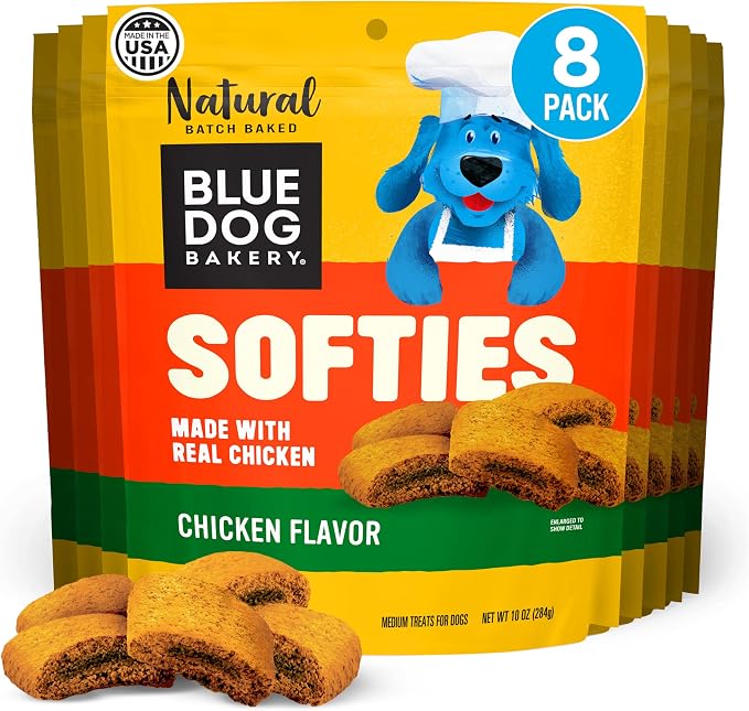 Softies, Soft & Chewy Chicken Dog Treats, Medium Size, Healthy Treats, All Natural Ingredients,10 oz (Pack of 8)