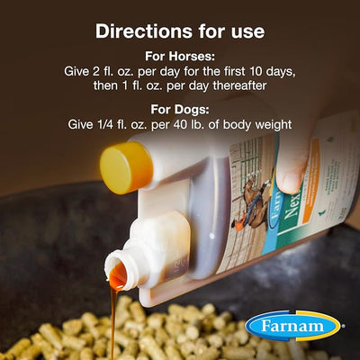 Farnam Next Level Joint Supplement for Horses & Dogs, Helps Maintain Connective Tissue to Ease Stiffness Due to Daily Activity, Joint Supplement for Dogs and Horses, 16 oz, 16-Day Supplyx