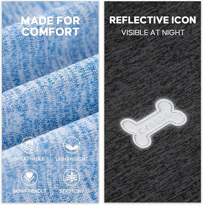 KYEESE 2Pack Dog Shirt, Lightweight Sun Protection Sleeveless Dog T Shirts for Medium Large Dogs Boy, Breathable Pet Reflective Tank Top Summer Dogs Clothes for Outdoor Walking, Grey+Light Blue, 2XL