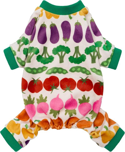 Fitwarm Funny Vegetable Dog Pajamas, Warm Winter Dog Clothes for Small Dogs Boy Girl, Cozy Pet Onesie with Feet, Green, White, Red, Pink, Purple, Small