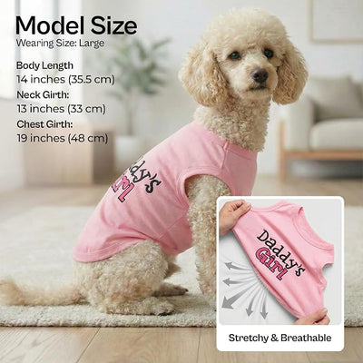 Parisian Pet 2 Pack Dog Shirts – 100% Cotton Shirts for Large Dogs – Sleeveless I Love My Daddy & Daddy’s Girl Dog Clothes – Breathable Summer Pet Apparel - Stretchy and Stylish T Shirts for Dogs