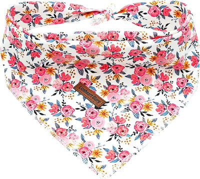 Lionheart Glory Floral Dog Scarf - Soft Washable Square Bandanas for Small Dogs (1 Pack, Spring/Summer)