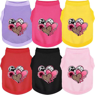 Discover Cozy Cotton Canine Wear: Soft, Lightweight, and Breathable Dog Shirt Vest with Eye-Catching Graphics (Hearts and Love), Keeping Your Furry Friend Comfy! Black 2XL