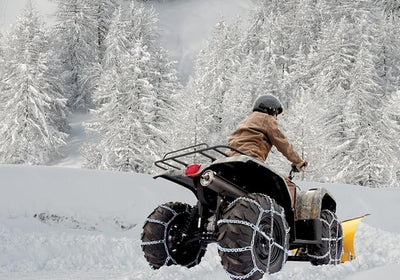 SCC 1064156 ATV Sport Trac V-Bar All-Terrain Traction Tire Chains, Zinc Plated, 2-Link Spacing, Extreme Service, 1 Pair