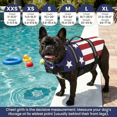 Doglay Dog Life Jacket, Dog Life Vest for Swimming Boating, Adjustable Puppy Life Jacket with Reflective Stripes, Superior Buoyancy Pet Swimming Vest for Small Medium and Large Dogs