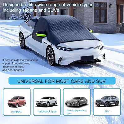 Magnetic Windshield Cover for Snow and Ice, Winter Frost Protector with Side Window & Mirror Covers,Universal Fit for Car, SUV, Truck, Van,Windproof Waterproof Frost Protection