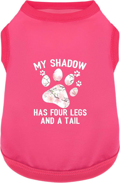 Discover Cozy Cotton Canine Wear: Soft, Lightweight, and Breathable Dog Shirt Vest with Eye-Catching Graphics (My Shadow HAS Four LESGS and A Tail), Keeping Your Furry Friend Warm! Rose Pink XXL